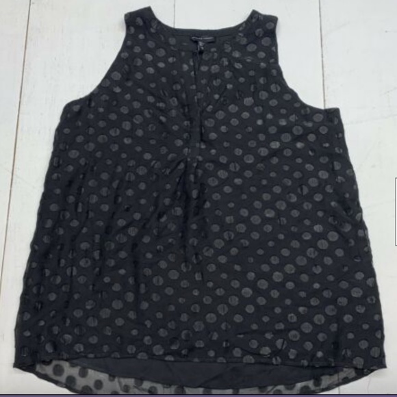 S3- BUNDLE ONLY Adrienne Vittadini Black Metallic Polka Dots Sleeveless Top - Picture 1 of 11